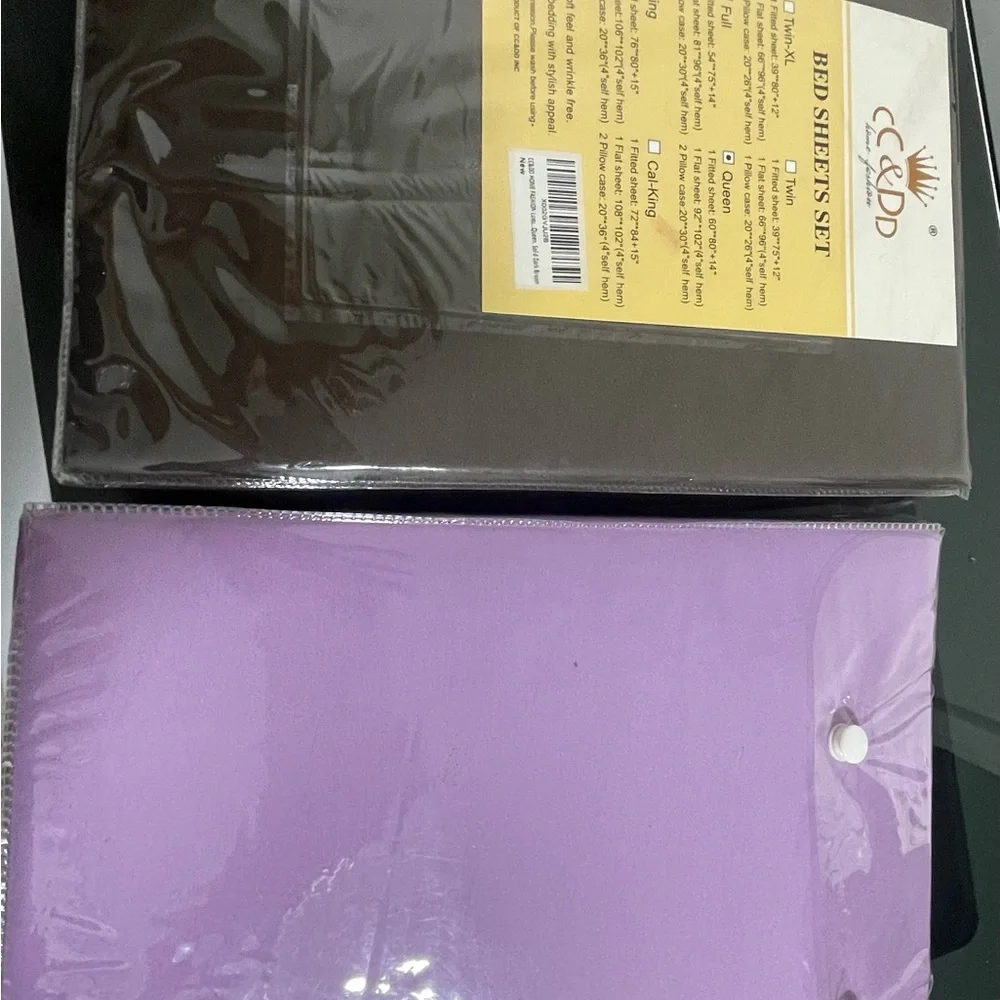 CC&DD Bed Sheets Set - Brown and Purple